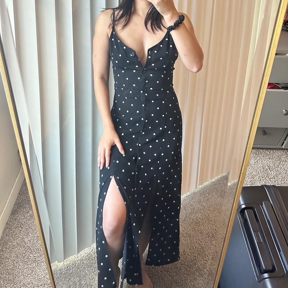 H&M polka dot button down dress